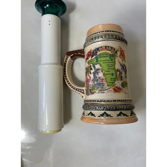 Agiftcopr Pirate Stein Florida Map Embossed Beer Mugs Lid Ceramic Collectibles - Picture 9 of 11